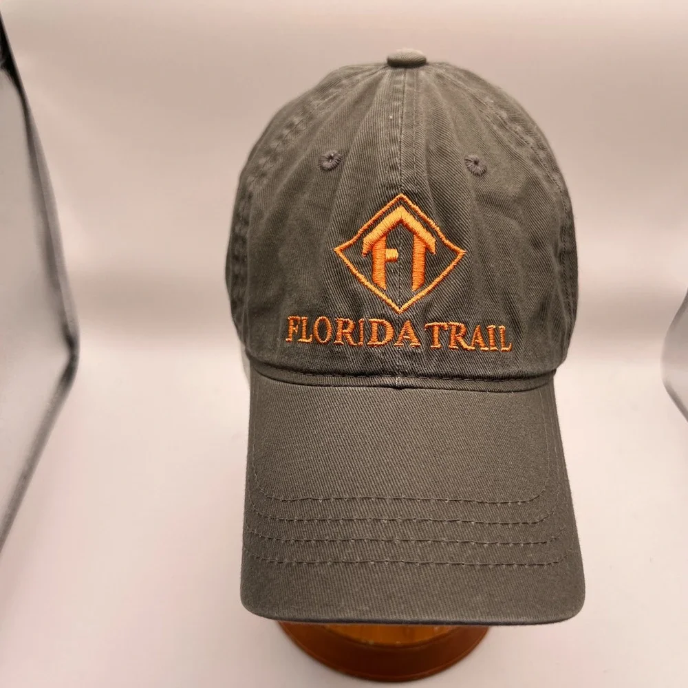 Florida Trail Association Hat Mens Gray Olive Green Embroidered Adjustable Cap
